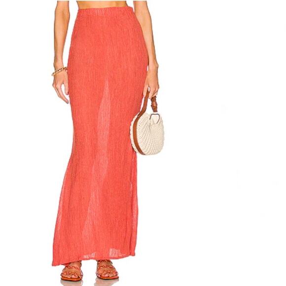 Savannah Morrow Scarlet Sereia Maxi Skirt Silk Bamboo Sz XL - Picture 1 of 12